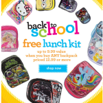 Free Lunch Kit (a $9.99 value) with Backpack purchase
