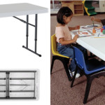 4-Foot Adjustable Folding Utility Table ONLY $34! Perfect for homeschoolers!